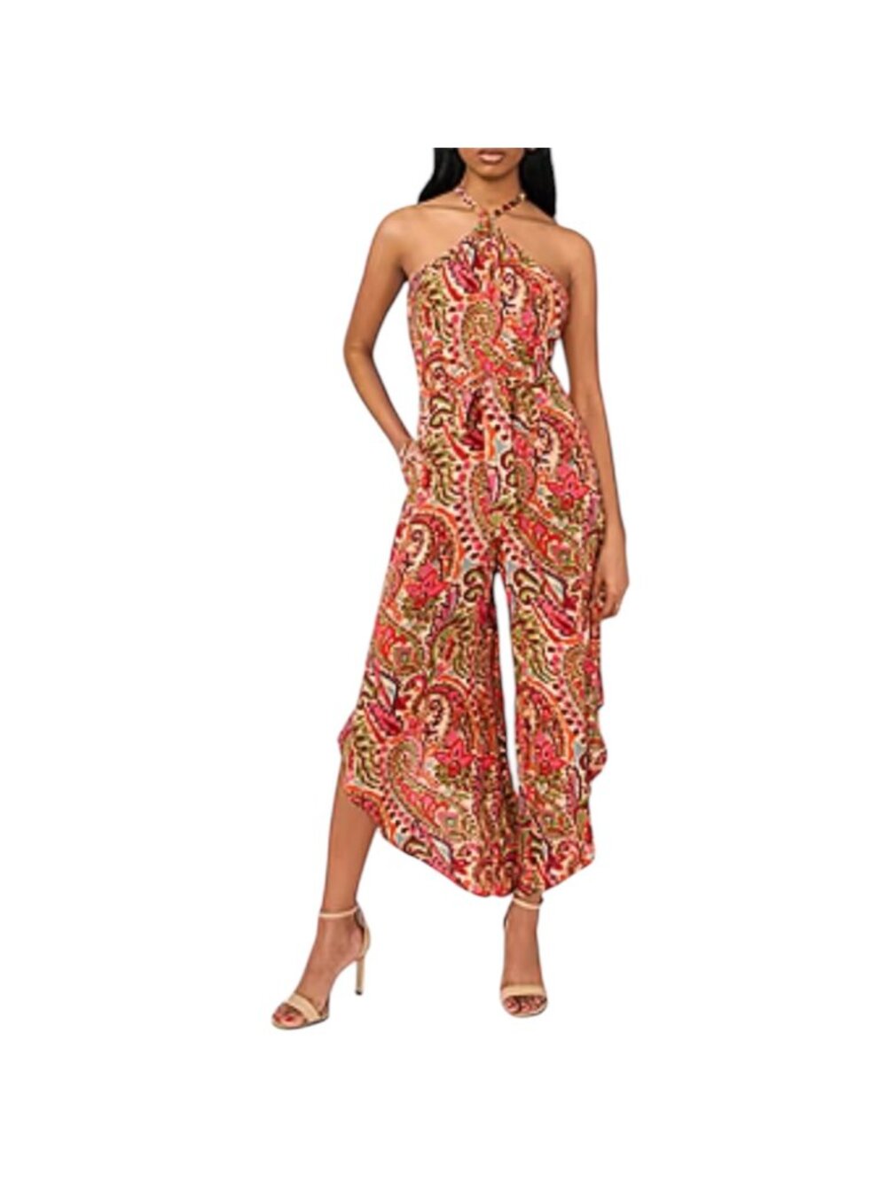 MSK NWT Women's Multicolor Paisley Romper Jumpsuit Multicolor Sleeveless Size XL
